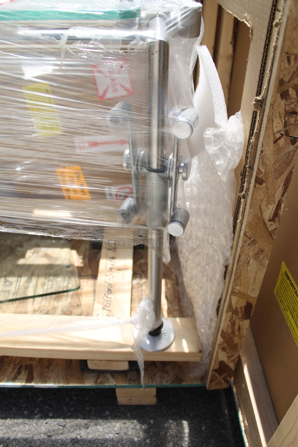 BRAND NEW IN CRATE! Metal and Glass Sneeze Guard. - Image 4 of 4