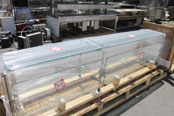 BRAND NEW IN CRATE! Metal and Glass Sneeze Guard. - Image 3 of 5