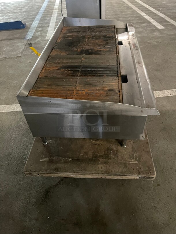 Working! Cooking Performance Group CBL48 48 inch Gas Countertop Lava Briquette Charbroiler NSF Tested and Working!  - Image 4 of 10