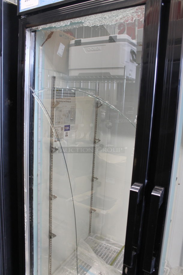 BRAND NEW SCRATCH AND DENT! Avantco 178GDC40HCB Avantco 178GDC40HCB Metal Commercial 2 Door Reach In Cooler Merchandiser w/ LED Lighting on Commercial Casters. 115 Volts, 1 Phase. Tested and Working!
 - Image 2 of 8