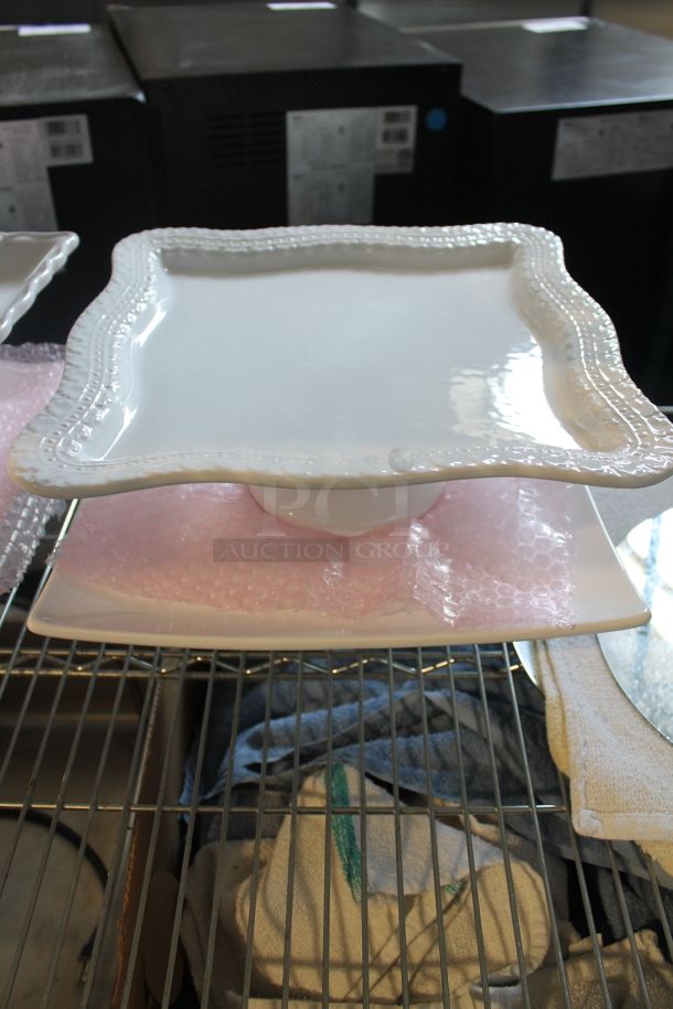 4 White Square Cake Stands. 4 Times Your Bid! - Image 3 of 6