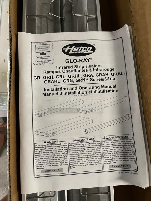 New In A Box! Hatco GRAH-48 48 inch Glo-Ray High Wattage Infrared Food Warmer with Infinite Controls - 120V, 1100W - Image 8 of 8