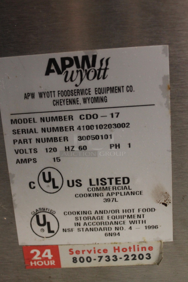 APW Wyott CDO-17 Stainless Steel Commercial Countertop Electric Powered Single Deck Oven. 120 Volts, 1 Phase. Tested and Working! - Image 7 of 7