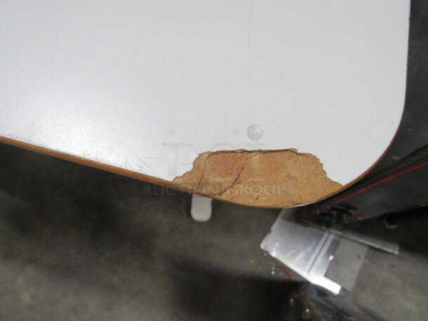 One White Laminate Table Top On A Dual Pedestal Base.  51X28X29.5 - Image 2 of 2