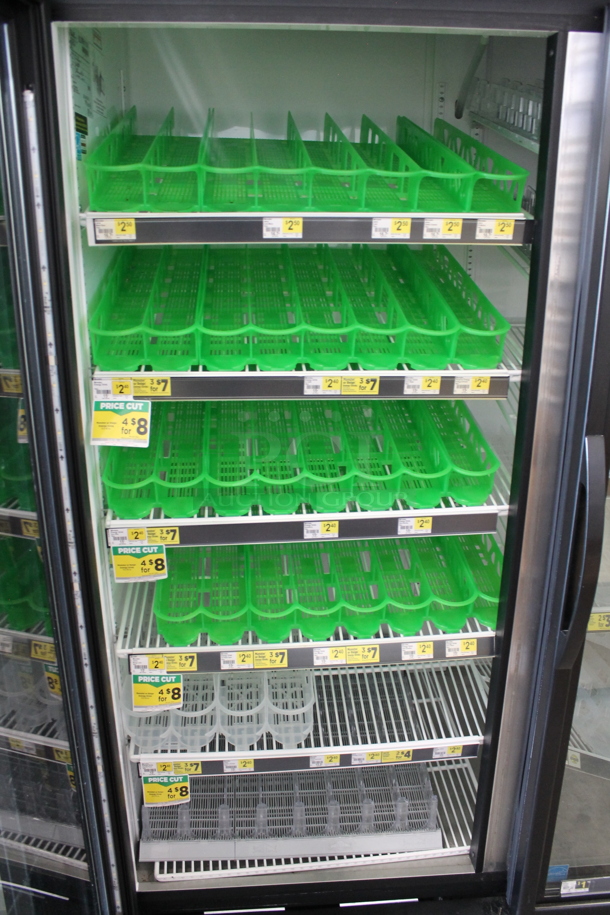 2016 True GDM-49-HC-TSL01 ENERGY STAR Metal Commercial 2 Door Reach In Cooler Merchandiser w/ Poly Coated Racks and Drink Sliders. 115 Volts, 1 Phase. Tested and Working! - Image 2 of 4