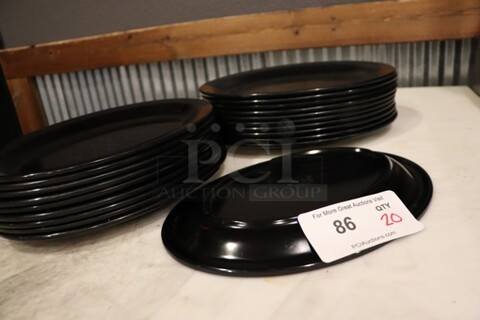 12" Black Plastic Oval Plate 
QTY 20
Your Bid x 20