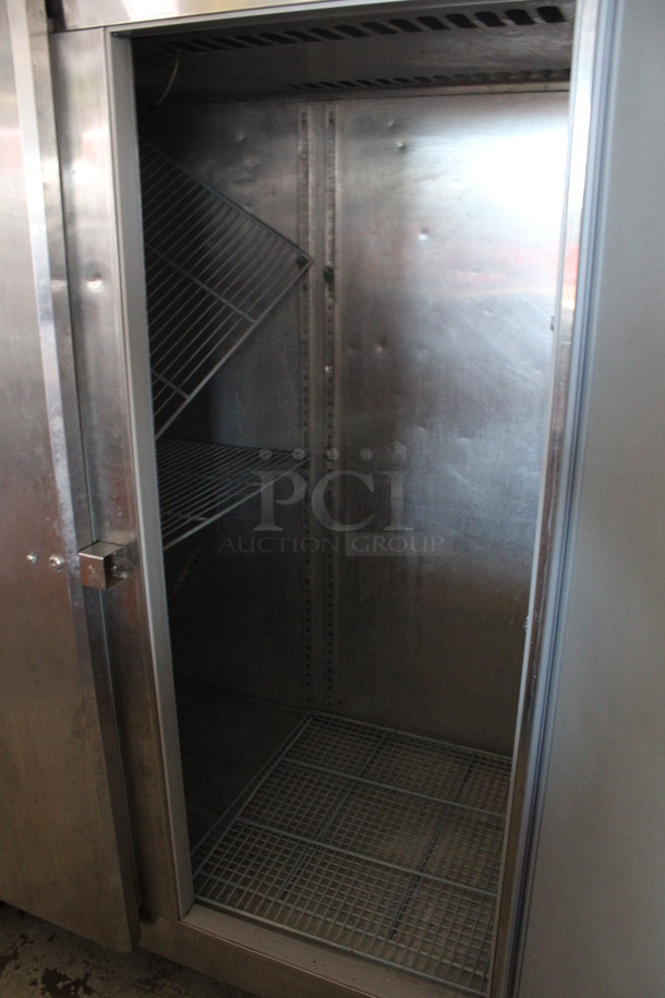 2013 Victory Model VF-SA-2D Stainless Steel Commercial 2 Door Reach In Freezer w/ Poly Coated Racks on Commercial Casters. 115 Volts, 1 Phase. 52x34x84. Tested and Working! - Image 3 of 6