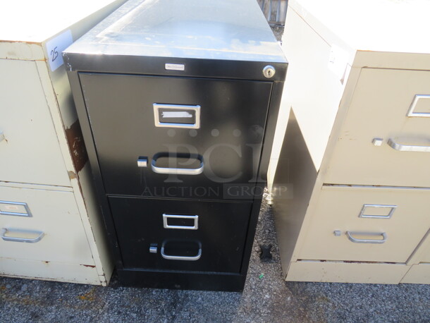 One Office Dimensions 2 Drawer File Cabinet. 15X25X28.5