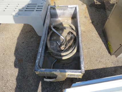 One Stainless Steel Grease Cart With Hose. 33X15X8