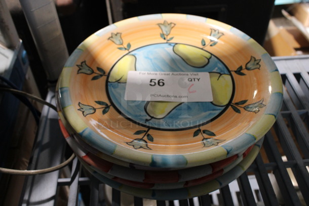 6 Various Multi Colored Varying Patterned Plates. 10.5x10.5x1. 6 Times Your Bid!