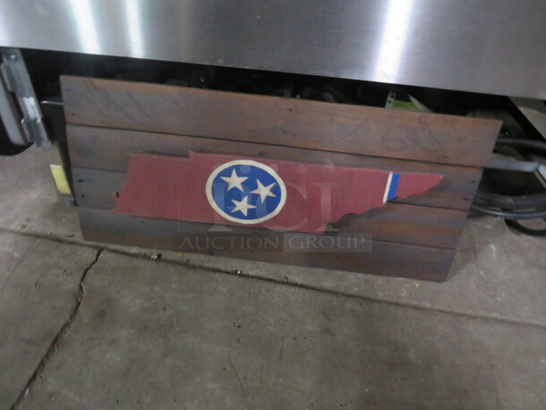 One Wooden Tennessee Decor. 30X13
