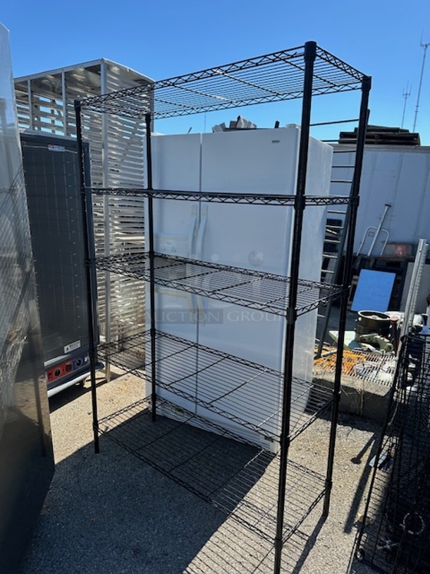 One Black Metro Shelf With 6 Shelves. 60X18X75 - Image 1 of 1