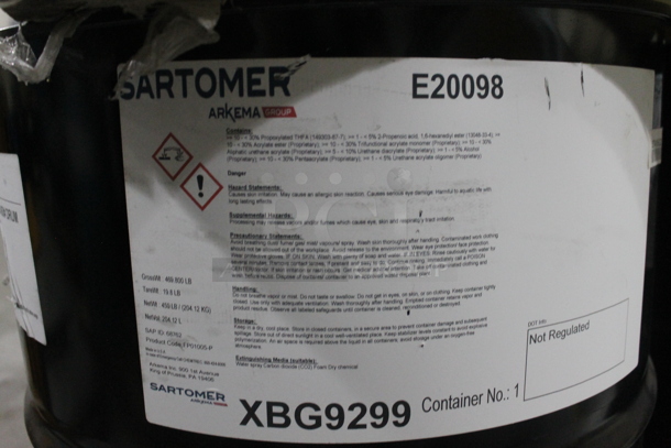 ALL ONE MONEY! PALLET LOT of 4 Metal Barrels; Altor 205 Polyaspartic Ester, Sartomer, Royalsil Hi Purity Damo. BUYER MUST REMOVE. - Image 5 of 7