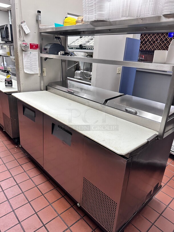 Working! True TPP-67 67 inch Commercial Pizza Prep Table w/ Refrigerated Base, w/ Double Shelf 115v NSF Tested and Working! - Image 3 of 10