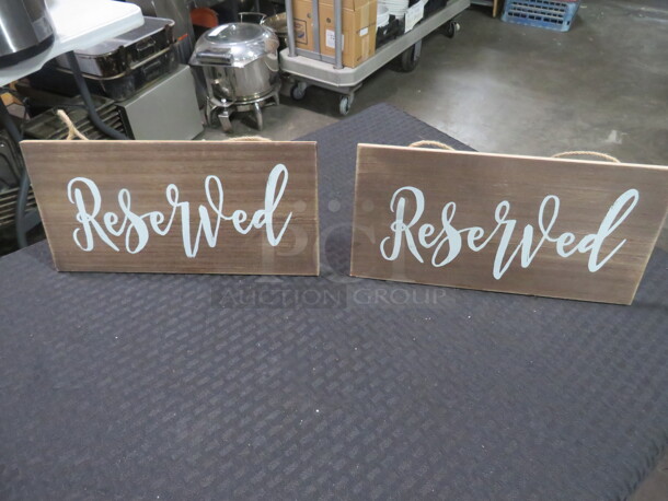 Wooden RESERVED Sign. 2XBID - Image 1 of 1