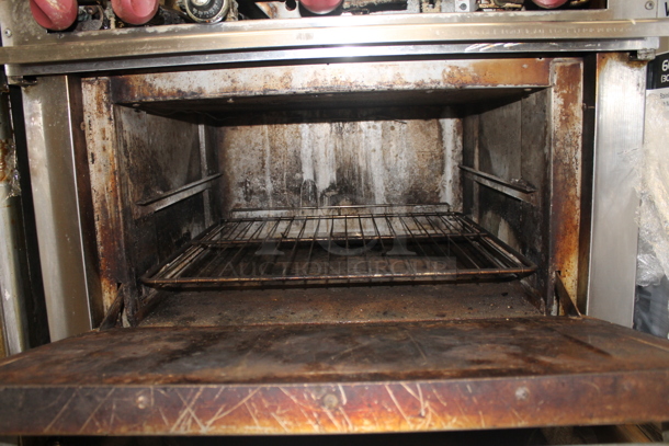 Therma-Tek TMD36-2-24RB-1N Commercial Stainless Steel Natural Gas Oven With 2 Burners And Charbroiler On Commercial Casters.  - Image 5 of 8