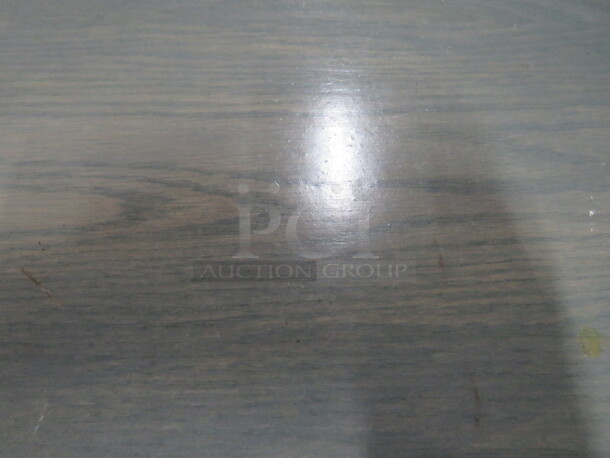 One Wooden Table Top In A Grey Finish On A Pedestal Base. 32X32X29 - Image 2 of 2