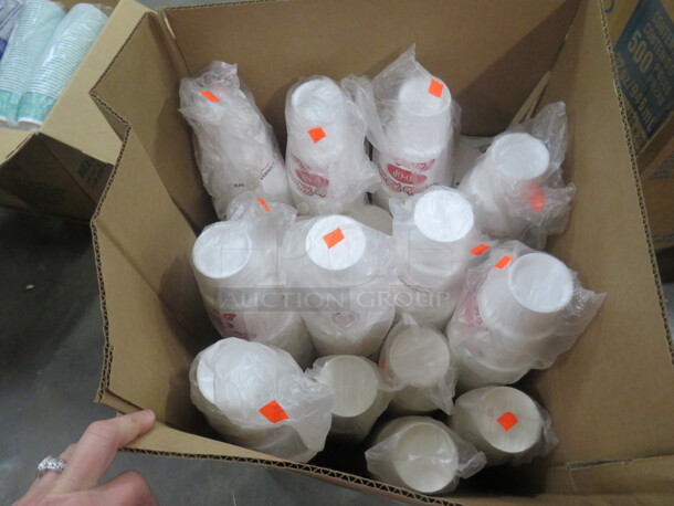 One Opened Box Of 32oz Styrofoam Cups.