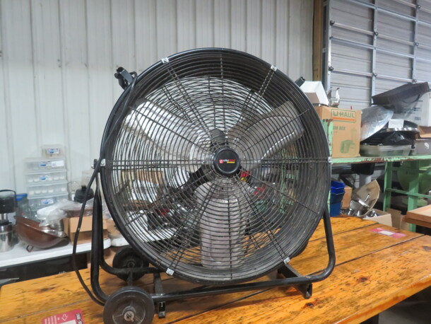 One Utilitech Pro Fan With 2 Wheels. 120 Volt.