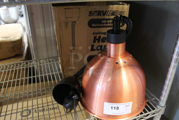BRAND NEW SCRATCH AND DENT! ServIt 423HLR85CR Metal Warming Lamp. 120 Volts, 1 Phase.  - Image 1 of 4