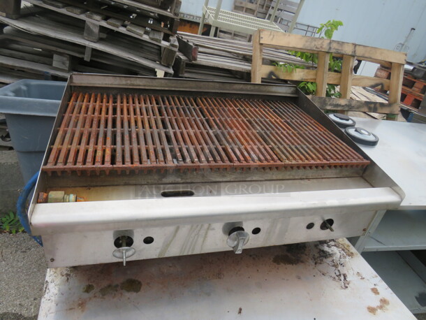 One Stainless Steel Natural Gas Charbroiler. 36X26X16 - Image 2 of 2