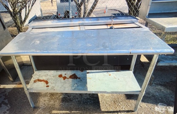 One Stainless Steel Table With Under Shelf. 60X24X34 - Image 1 of 1