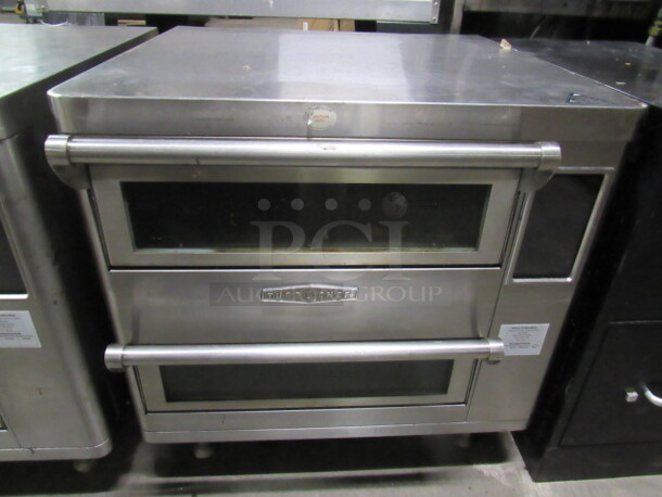 One Stainless Steel Turbo Chef Double Batch Ventless Hi Speed Countertop Oven. Model# HHD. 208-240 Volt. 1 Phase. 28X28X30. $16,031.00 - Image 1 of 2
