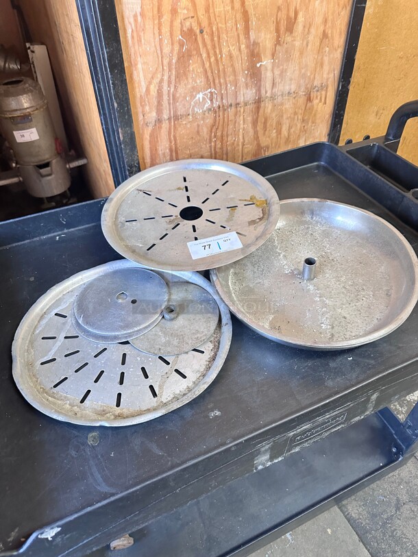 One Lot! Assorted Stainless Steel Plates for Gyro Machine NSF  - Image 2 of 4