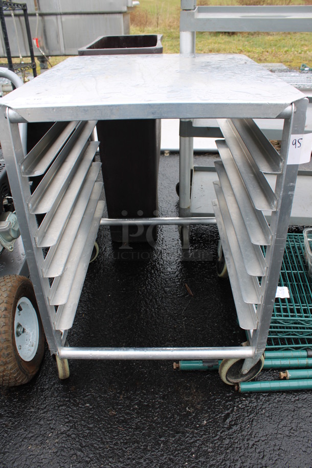 Metal Transport Pan Rack on Commercial Casters. 21.5x27x30