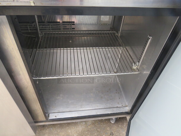 One Turbo Air 2 Door Under Counter Refrigerator With 2 Racks, On Casters.  Model# TWT-48SD. 115 Volt. 48X31X40 - Image 2 of 2