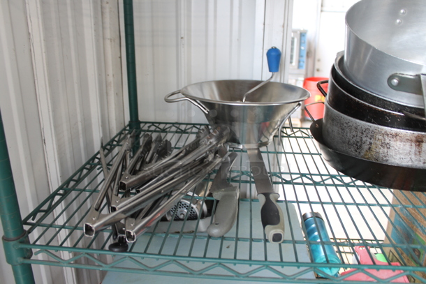 ALL ONE MONEY! Lot of 3 Tiers of Various Items Including Taylor Scales, Metal Sauce Pans and Bowl. - Image 4 of 7