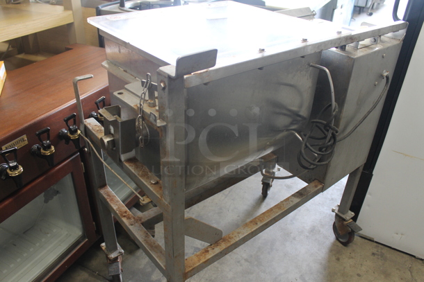 Daniels DMX 100 Stainless Steel Commercial Floor Style Meat Mixer on Commercial Casters. 115 Volts, 1 Phase. Tested and Working! - Image 9 of 11