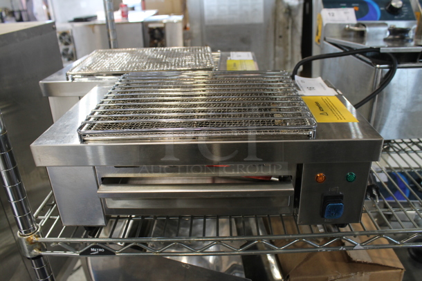 BRAND NEW SCRATCH AND DENT! 2023 Hoocoo IBG-18 Stainless Steel Commercial Countertop Electric Powered Barbecue BBQ Grill. 110 Volts, 1 Phase. Tested and Working!