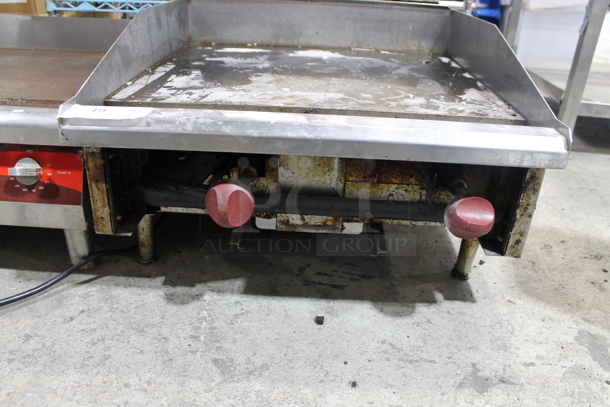Stainless Steel Commercial Countertop Natural Gas Powered Flat Top Griddle.  - Image 3 of 6