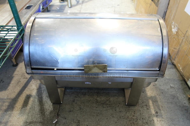 Metal Countertop Chafing Dish w/ Rolling Lid. - Image 1 of 4