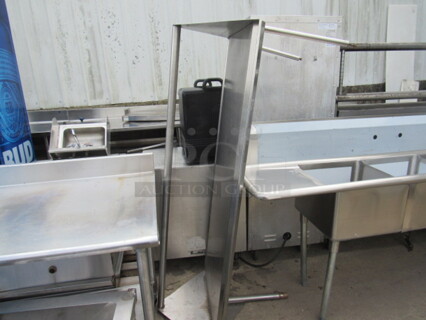 One Stainless Steel Dish Table Over Shelf. 65X30X34