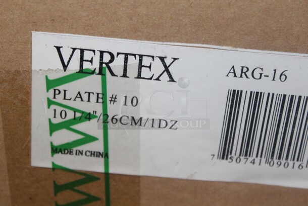 NEW IN BOX! 4 Boxes (12 Count Each) Vertex 10.25" Plates. 48X Your Bid!  - Image 2 of 2