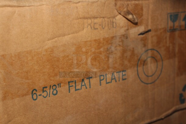 NEW IN BOX! 3 Boxes (36 Count Each) Tuxton 6 5/8" Flat Plates. 108X Your Bid!  - Image 2 of 2