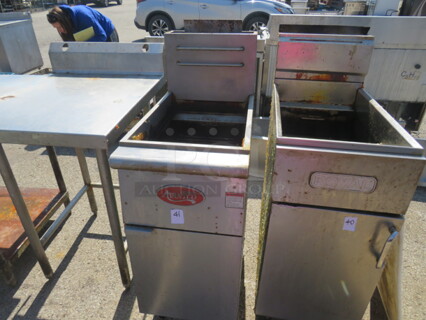 One Avantco Natural Gas Deep Fryer. #IT300-N. 15.5X31X48