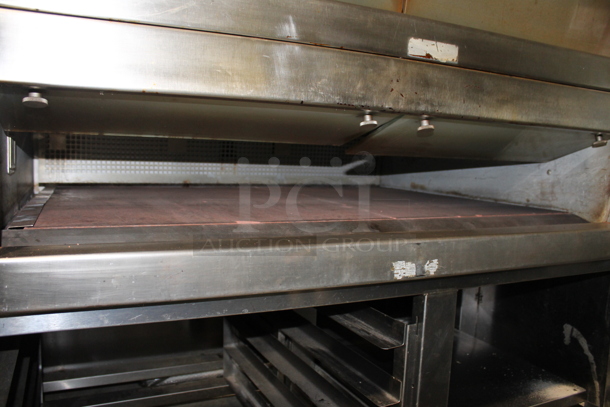 Hobart HWD03D Stainless Steel Commercial Electric Powered Triple Deck Bakery Oven on Pan Rack w/ Commercial Casters. 208 Volts, 3 Phase.  - Image 6 of 11