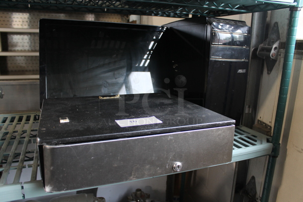 ALL ONE MONEY! Lot of HP w2207 Computer Monitor, Asus CW1630 Computer Tower and Metal Cash Drawer. - Image 1 of 9