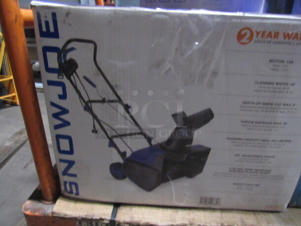 One Electric Snow Joe Snow Thrower. Model# 13A-18. - Image 1 of 1