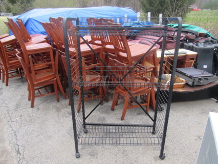 One Shelving System With 3 Shelves On Casters. 37X17X56.5