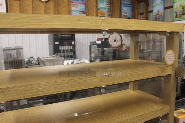 Wood Pattern 5 Tier Shelving Unit w/ Poly Doors. - Image 5 of 6