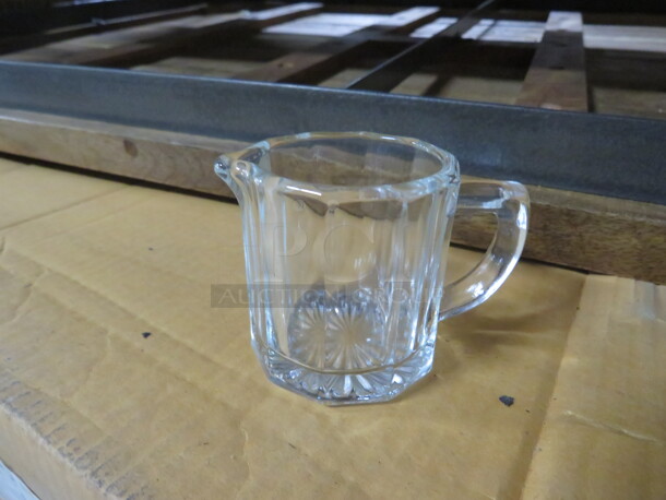 NEW 2.5oz Clear Glass Creamer. 12XBID.