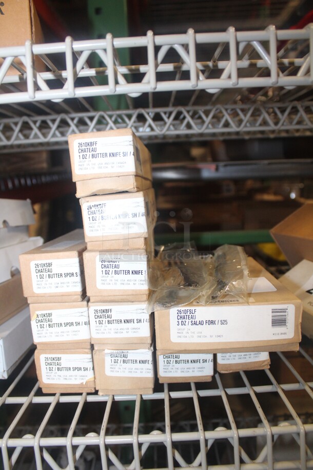 NEW IN BOX! 11 Boxes Miscellaneous Oneida Chateau Silverware.11X Your Bid!  - Image 5 of 5