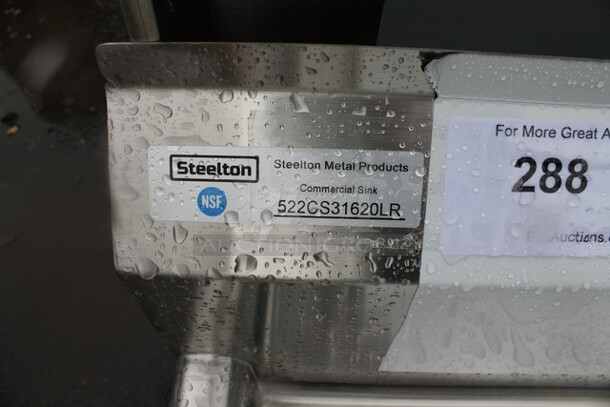BRAND NEW SCRATCH AND DENT! Steelton 522CS31620LR Stainless Steel Commercial 3 Bay Sink w/ Dual Drain Boards. Bays 16x20. Drain Boards 16x22 - Image 8 of 8
