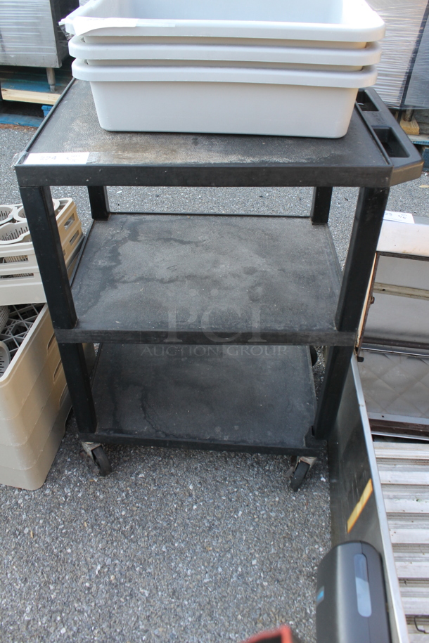 Black Poly 3 Tier Cart on Commercial Casters. - Image 1 of 3