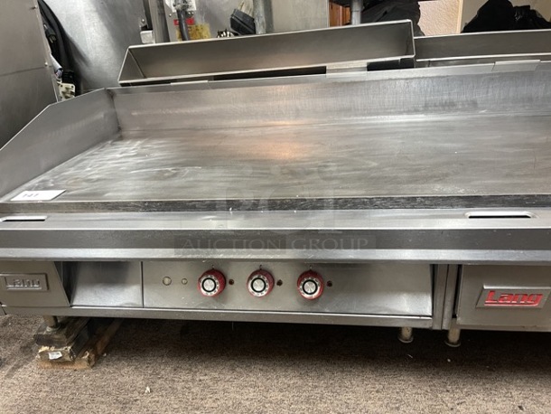 Lang 172T 72 inch  Electric Griddle w/ Thermostatic Controls - 1inch Steel Plate, 208v/3ph Tested and Working! - Image 5 of 12