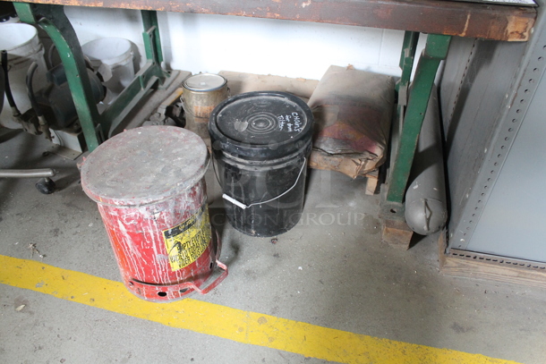 ALL ONE MONEY! Lot of Table, Contents Including Metal Cabinet and 2 Office Chairs.. BUYER MUST REMOVE. - Image 2 of 9